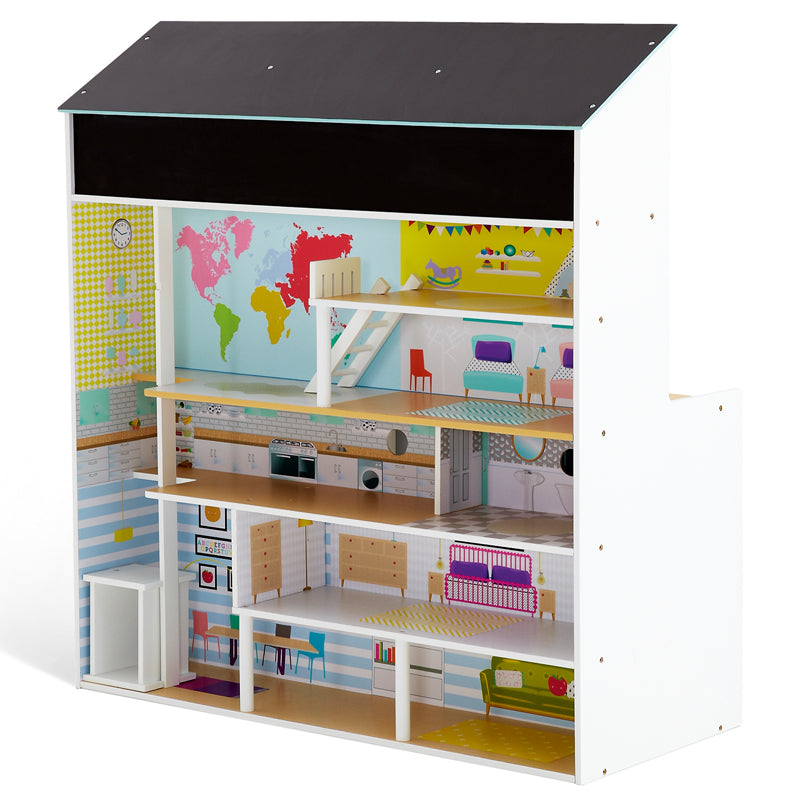 Plum Peppermint Townhouse 2-in-1 Wooden Kitchen & Dolls House