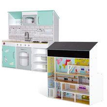 Plum Peppermint Townhouse 2-in-1 Wooden Kitchen & Dolls House