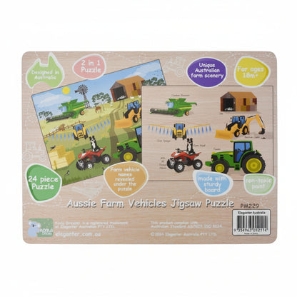 Aussie Farm Vehicles Jigsaw Puzzle 24Pcs