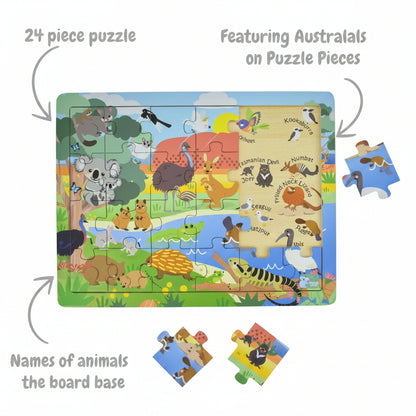 24Pc Jigsaw Puzzle Aussie Animals And Their Names