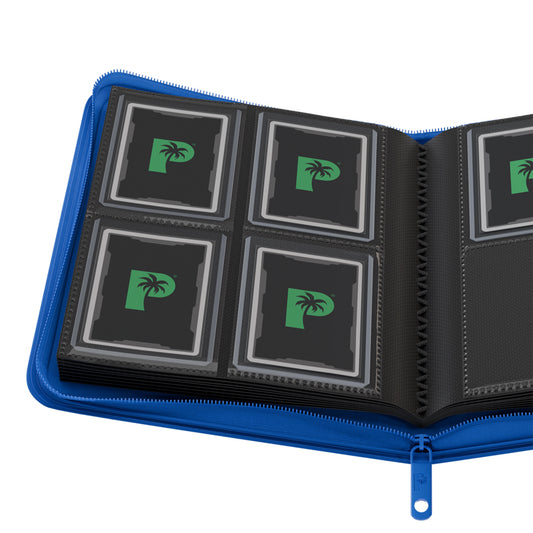 Palms Off Gaming Collector's Series Top Loader Zip Binder - 4 Pocket Blue