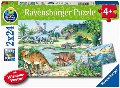 Ravensburger Dinosaurs of Land and Sea Jigsaw Puzzle 2x24 pieces