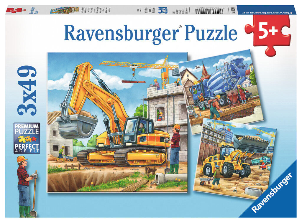 Ravensburger Construction Vehicle Jigsaw Puzzle 3x49 Piece