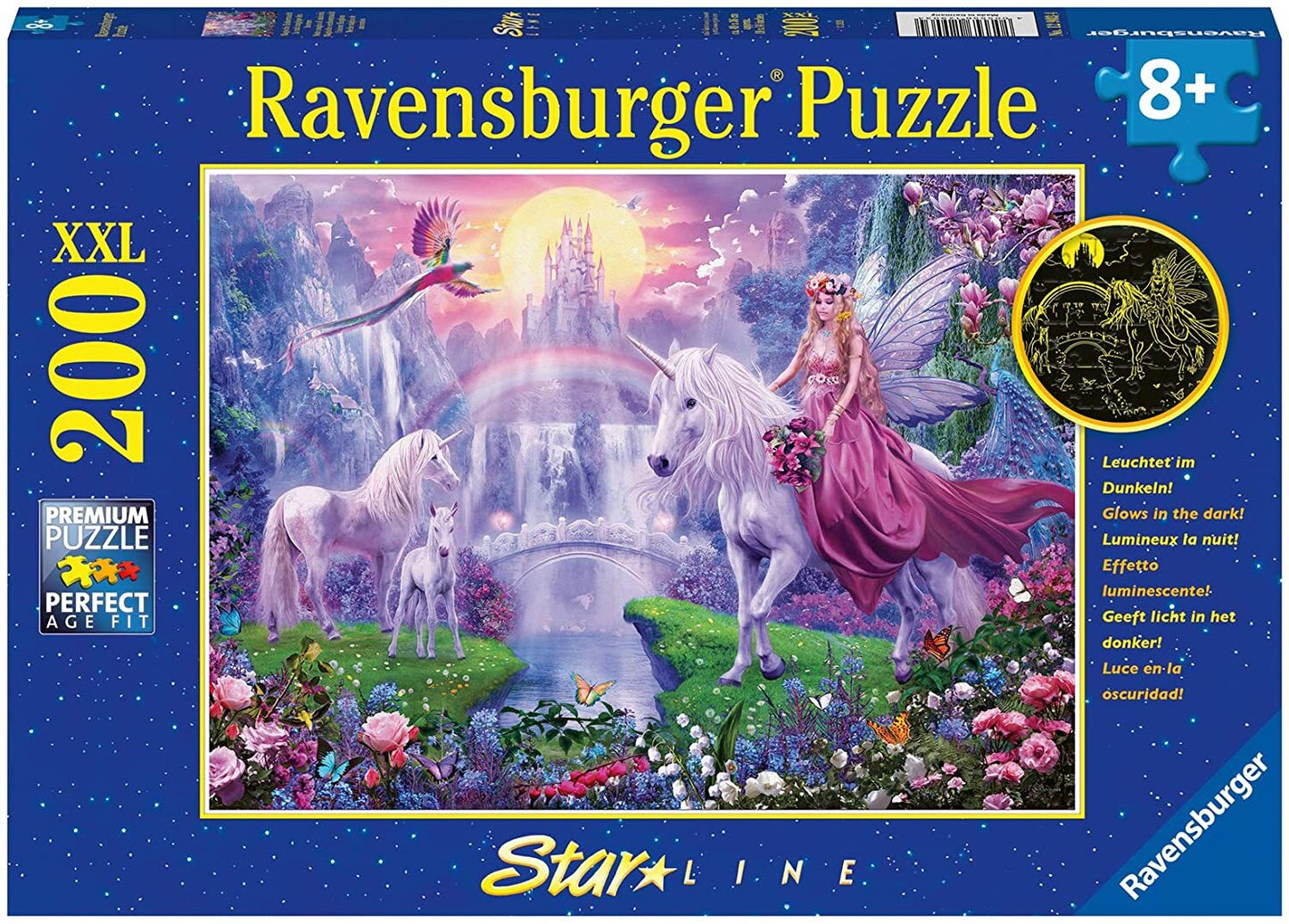 Ravensburger Unicorn Kingdom Glow in the Dark Puzzle Puzzle 200 Piece