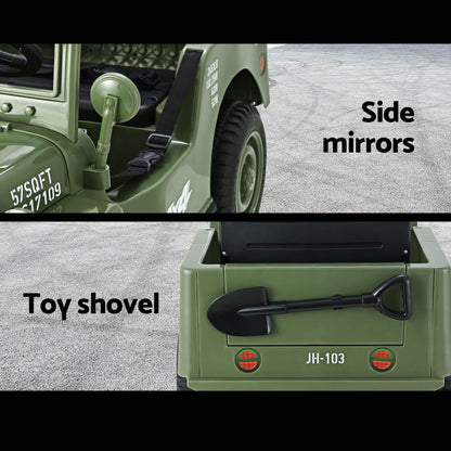 Rigo Kids Electric Ride On Car Jeep Military Off Road Toy Cars Remote 12V Olive