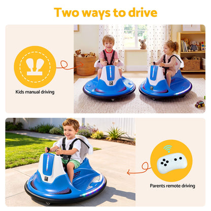 Rigo Ride on Cars Kids Bumper 12V Ride on Toy Toddler Remote Control Blue