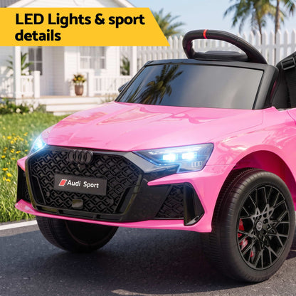 Ride On Car Licensed Audi RS3 Car for Kids 12V Remote Control Pink