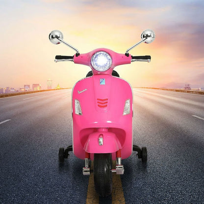 Kids Electric Ride On Car Motorcycle Motorbike Vespa Licensed GTS Pink