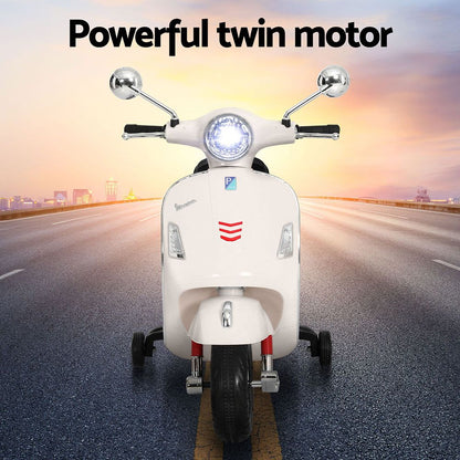 Kids Electric Ride On Car Motorcycle Motorbike Vespa Licensed GTS White