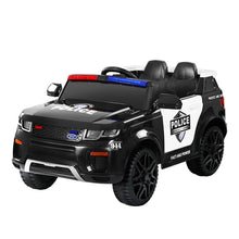 Rigo Kids Electric Ride On Patrol Police Car Horn Music Remote Black