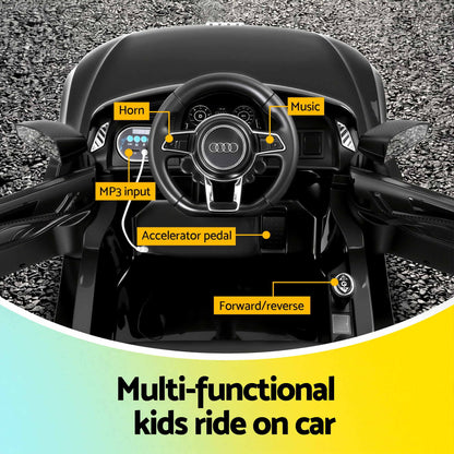 Kids Ride On Car Audi R8 Licensed Sports Electric Toy Cars Black