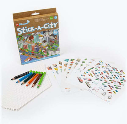 White Smoke Micador Stick-A-City Activity Pack Easter