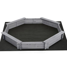 Keezi Kids Sandpit Wooden Round Sand Pit with Cover Bench Seat Beach Toys 182cm Grey
