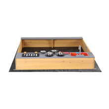 Keezi Wooden Sandpit Sand Pit Outdoor Kids Toy Box Mud Kitchen Sink Storage Bench