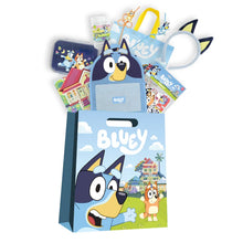 Bluey character showbag with rope handle and illustrated front pocket
