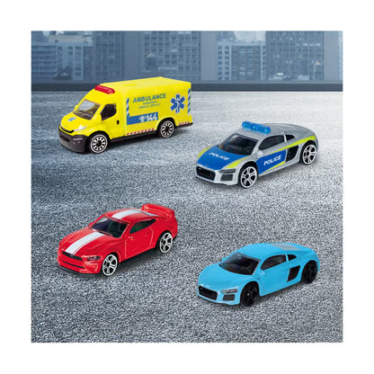 Majorette Double Track Garage & 4 vehicles