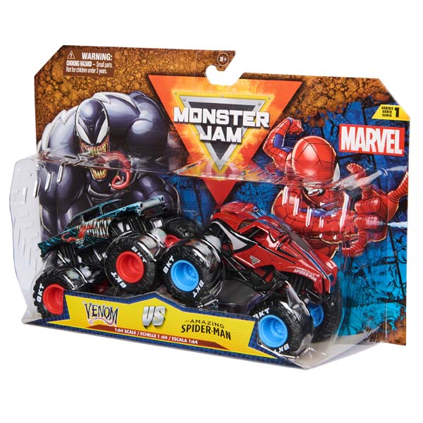 Monster Jam 1:64 Diecast Marvel 2 Pack Venom VS The Amazing Spiderman