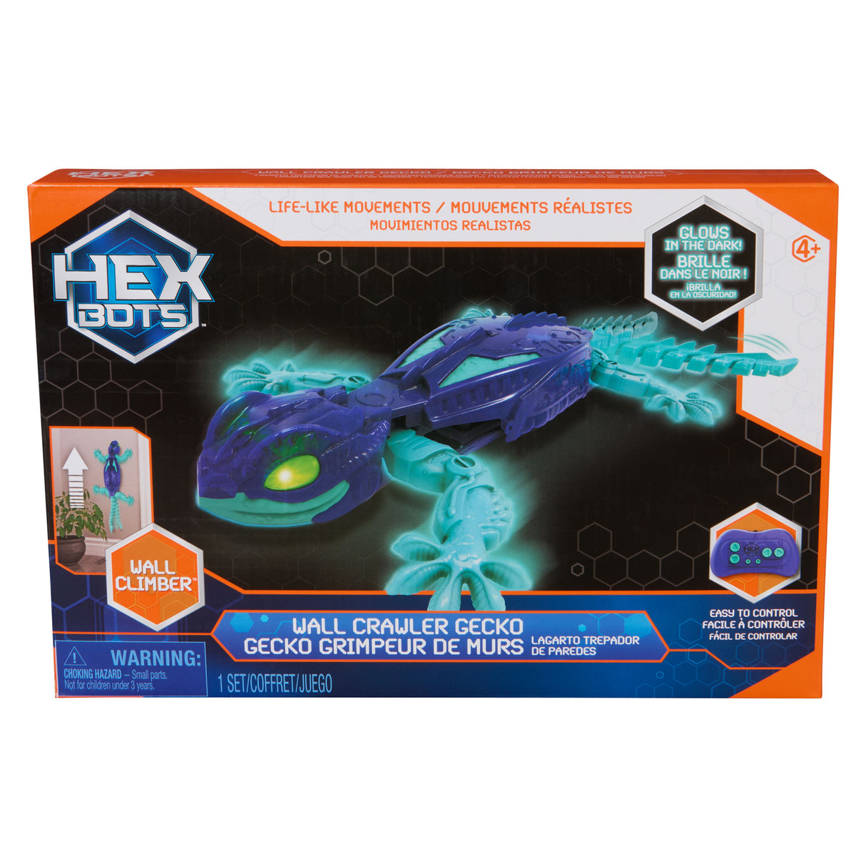 Hex Bots Glow in the Dark Gecko Wall Crawler
