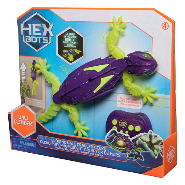 Hex Bots Glow in the Dark Gecko Wall Crawler - green/purple