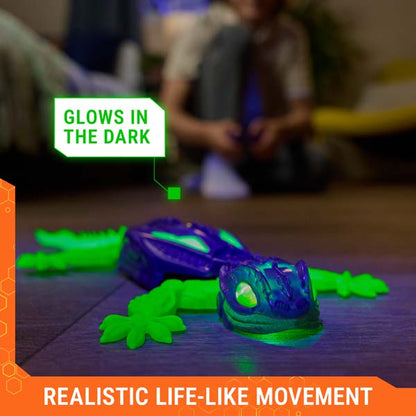 Hex Bots Glow in the Dark Gecko Wall Crawler - green/purple