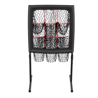 Everfit Baseball Pitching Net Training Target Softball Practice 9 Hole Black