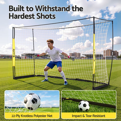 Everfit Portable Soccer Goal Net Fibreglass Polyester 12x6ft