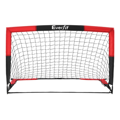 Everfit Pop Up Soccer Goal Nets Heavy Duty Portable Kids Training Set 2 Pcs Red