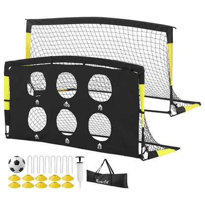 Everfit Pop Up Soccer Goals 2 Piece Set Target Net Kids Indoor Outdoor