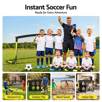 Everfit Pop Up Soccer Goals 2 Piece Set Target Net Kids Indoor Outdoor