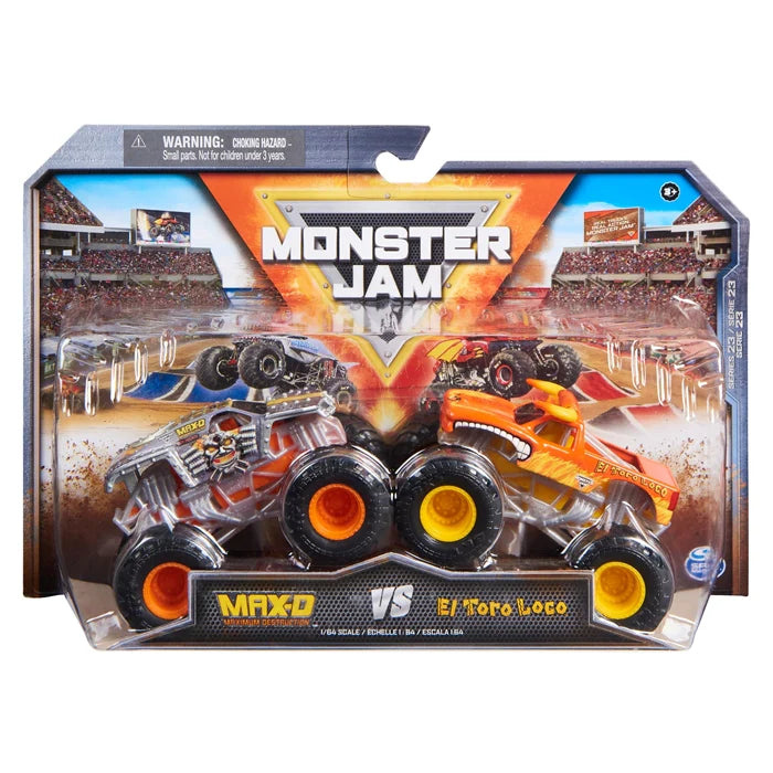 Monster Jam 1:64 Die Cast 2-Pack Max-D XX VS El Toro Loco