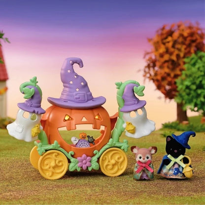 Sylvanian Families Pumpkin Carriage Playset in Sylvanian land
