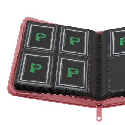 Palms Off Gaming Collector's Series Top Loader Zip Binder - 4 Pocket Pink