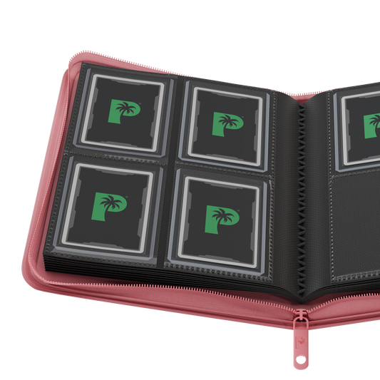 Palms Off Gaming Collector's Series Top Loader Zip Binder - 4 Pocket Pink