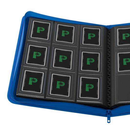 Palms Off Gaming Collector's Series Top Loader Zip Binder - 9 Pocket Blue