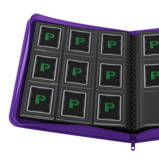 Palms Off Gaming Collector's Series Top Loader Zip Binder - 9 Pocket Purple