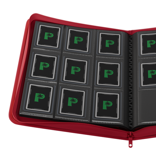 Palms Off Gaming Collector's Series Top Loader Zip Binder - 9 Pocket Red