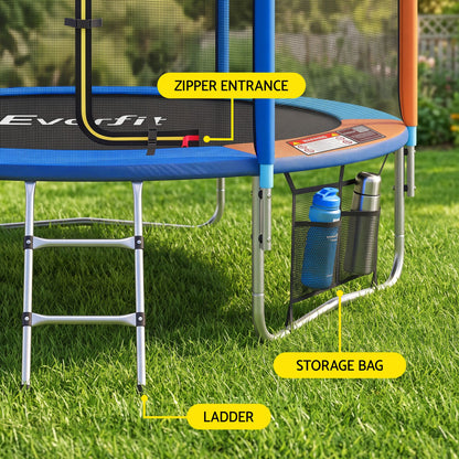 Everfit 6FT Kids Trampoline Rebounder with Enclosure Net Storage Bag