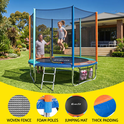 Everfit 6FT Kids Trampoline Rebounder with Enclosure Net Storage Bag