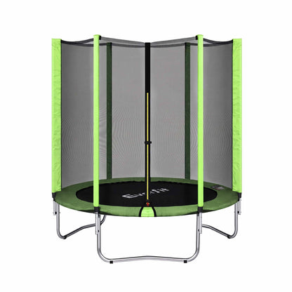 Everfit 6FT Kids Trampoline Round Rebounder with Enclosure Net Green