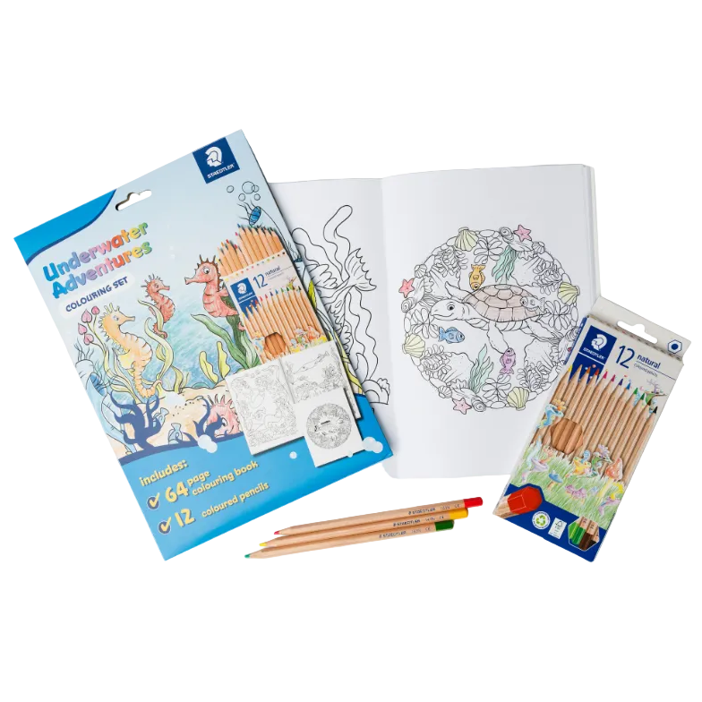 Lavender Staedtler Underwater Adventures Colouring Book with Pencils Kids Colouring Books