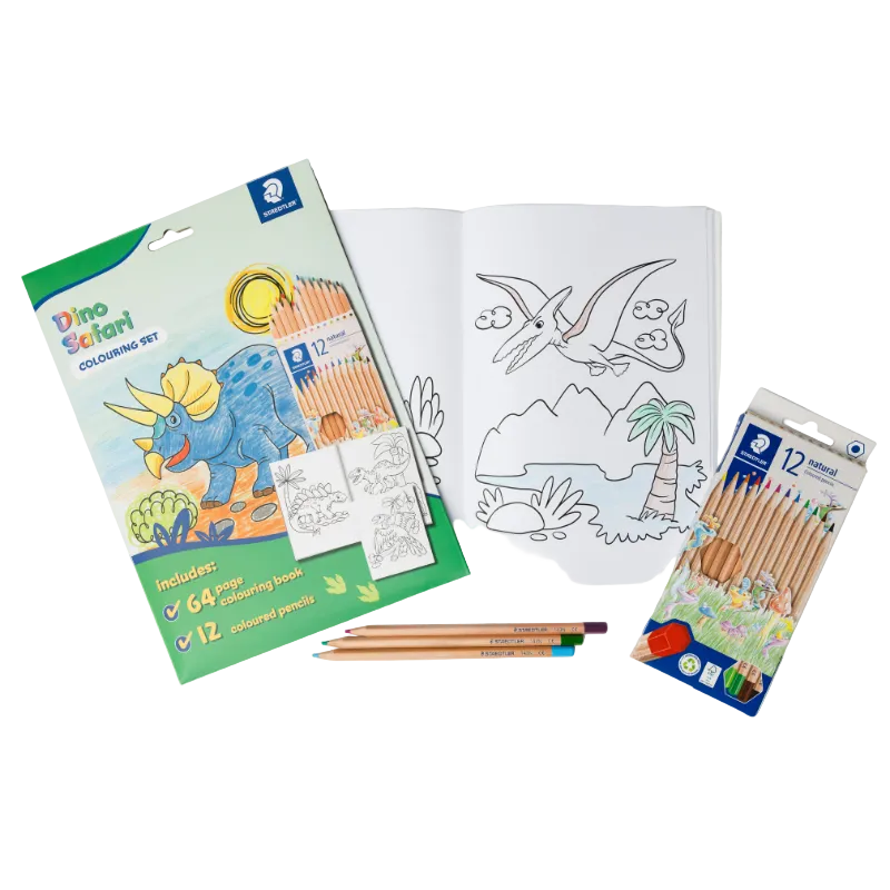 Lavender Staedtler Dino Safari Colouring Book with Pencils Kids Colouring Books