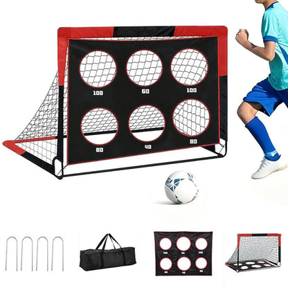 Soccer Goals for Backyard Set Outdoor Sports Games - Red Goal Frame with Black Net