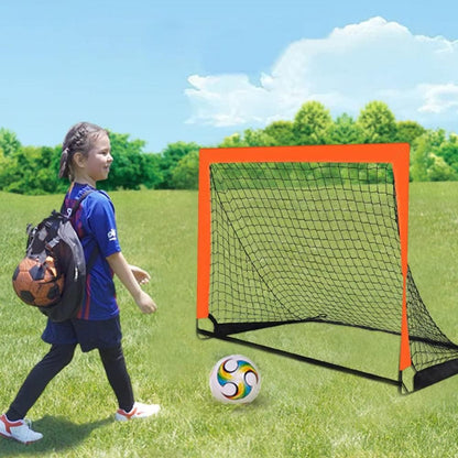 Portable Soccer Goal Net Quick Set-up Training Equipment for Backyard Soccer Orange