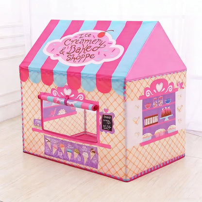 CARLA HOME Kids Ice Cream Bakery Play Tent Pink Pop Up Playhouse