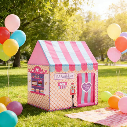 CARLA HOME Kids Ice Cream Bakery Play Tent Pink Pop Up Playhouse