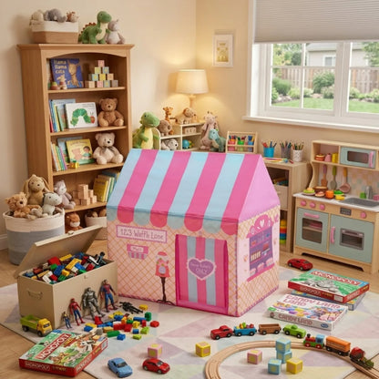 CARLA HOME Kids Ice Cream Bakery Play Tent Pink Pop Up Playhouse