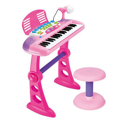 Children's Electronic Keyboard with Stand (Pink) Musical Instrument Toy