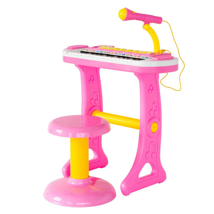 Children's Electronic Keyboard with Stand (Pink) Musical Instrument Toy