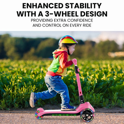 ROVO KIDS 3-Wheel Electric Scooter Pink