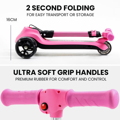 ROVO KIDS 3-Wheel Electric Scooter Pink